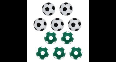 Bellatio Decorations Tafelvoetbal balletjes - 10x - groen en wit