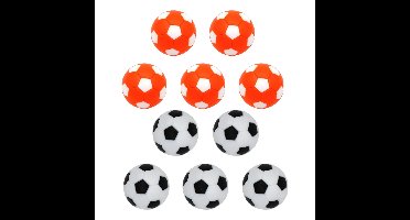 Bellatio Decorations Tafelvoetbal balletjes - 10x - oranje en wit