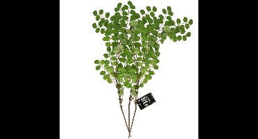 Bellatio Design Kunstbloem bladgroen tak - 3x - 90 cm