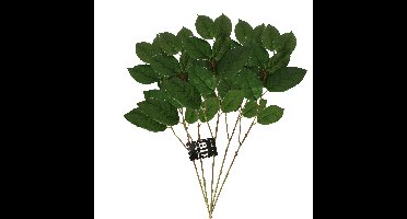 Bellatio Design Kunstbloem bladgroen tak - 5x - 77 cm