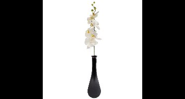 Bellatio Design Kunstbloem Orchidee - creme - 78 cm - losse steel