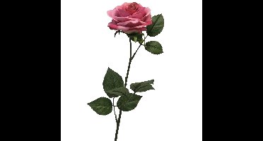 Bellatio Design Kunstbloem Roos Dijon - 64cm - roze - rozen