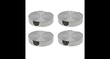 Bellatio Design Onderzetters - 24x - rvs - 10 cm - rond