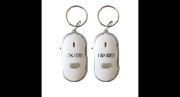 Bellatio Design Terugfluitende Sleutelhanger - 2x - wit - 5 meter