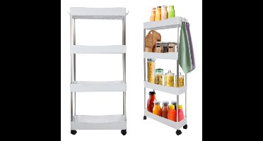 Benson Keuken/badkamer trolley 4 laags - 2x - 12 x 37 x 91 cm - wielen