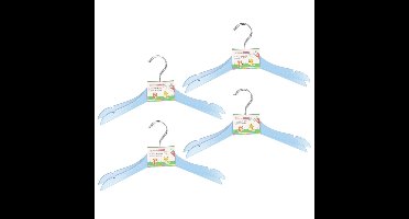 Blauwe kinder kleerhangers van hout 16x stuks