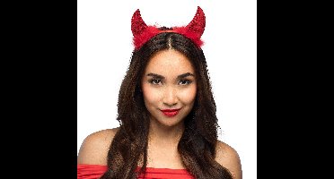 Boland Duivel hoorntjes - rood - Halloween - dames - diadeem