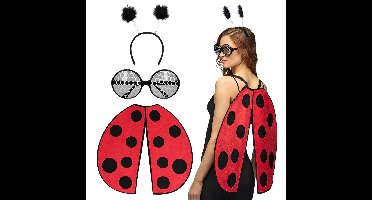 Boland Verkleed set lieveheersbeestje - vleugels/diadeem - dames