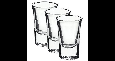 Bormioli Rocco shotglazen/shotglaasjes - 9x stuks - van glas - 57 ml