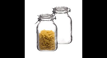 Bormioli Rocco Voorraad/weckpot - 2x - glas - transparant - 24 x 14 cm - 3 L