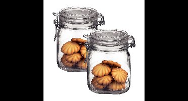 Bormioli Rocco Weckpot/inmaakpot - 2x - 750 ML - glas - met beugelsluiting - luchtdicht - 10 x 13 cm