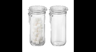 Bormiolo Rocco Set van 2 weckpotten - glas - transparant - 1 L
