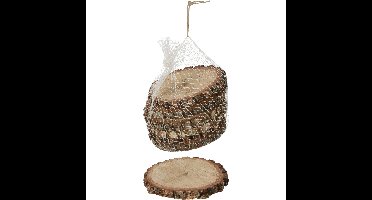 Christmas Decoration decoratie boomschijfjes - 12x st - hout - 9-13 cm