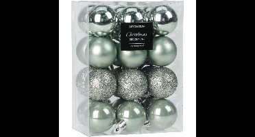 Christmas Decoration Kerstballen - 16x - 5 cm - kunststof - mintgroen
