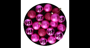 Christmas Decoration kerstballen - 20x st - 4 cm - fuchsia roze