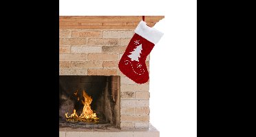 Christmas Decoration kerstsok -met verlichting -H41cm -kerstboom print