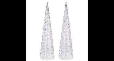 Christmas Decoration LED kerstboom kegels - 2x - H60 - regenboog - ijzer