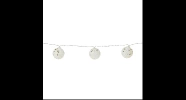Christmas Decoration verlichting snoer - 2x - 10 bollen - wit glitters -150 cm
