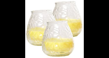 Citronella lowboy tafelkaars - 3x - 10 cm - 40 branduren - citrusgeur