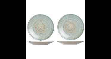 Cosy & Trendy diner bord Turbolino - 8x - blauw - dia 27 cm