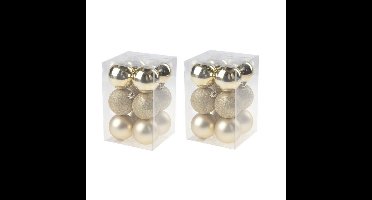 Cosy & Trendy Kerstballen - 24x - goud - kunststof - 6 cm