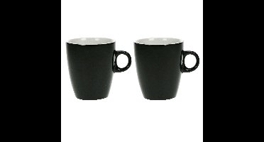 Cosy & Trendy Koffiekopjes/bekers - 4x - zwart - 190 ml - Keramiek