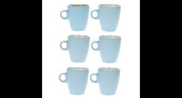 Cosy & trendy Koffiekopjes/bekers - 6x - blauw - 190 ml - Keramiek