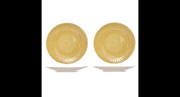 Cosy & Trendy ontbijt/dessert bordje Turbolino - 2x - geel - D22 cm