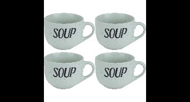 Cosy & Trendy Soepkom - 4x - groen - 11 cm - 510 ml - Soepbeker