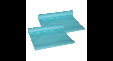 Cosy & Trendy Tafelloper - 2x - papier - turquoise - 480 x 40 cm