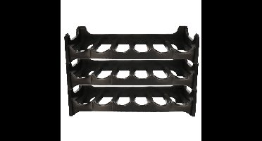 Cosy & Trendy Wijnflessenrek - 18x flessen - zwart - stapelbaar