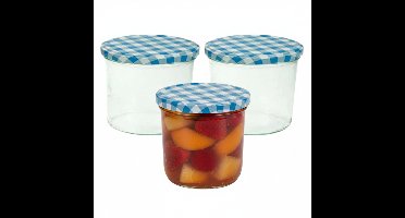 Cosy&trendy Weckpotten / inmaakpotten - blauw - 6x stuks - 230 ml