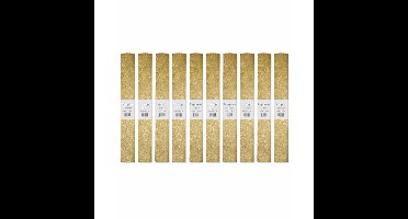 Crepe papier platte vellen - 10x - metallic goud - 250 x 50 cm - Knutselen