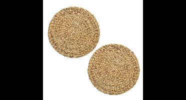 Decoris Placemat - 2x - naturel bruin - D35 cm - gevlochten -rond