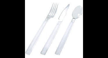 Duni Bestekset - kunststof - 18x - vorken, lepels en messen - plastic