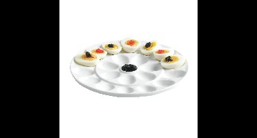 Eieren serveerschaal - wit - 26 cm - porselein - hapjes serveerbladen