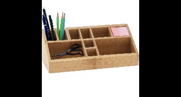 Eleganza Pennenbak bureau organizer - bamboe hout - 23 x 9 x 9 cm - 10-vaks
