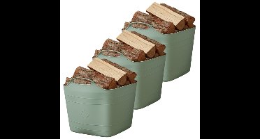 Excellent houseware Flexibele kuip / emmer - 3x - groen - 25 l