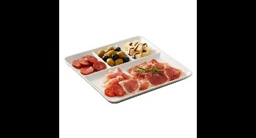 Excellent Houseware Hapjes serveerschaal - poselein - wit - 25 cm