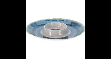 Excellent Houseware Hapjes / Tapas serveerschaal - blauw - D35 cm