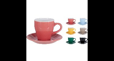 Excellent Houseware Koffie kopjes met schotel - set van 6x