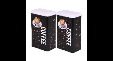 Excellent Houseware Koffieblik - 2x - coffee print - 800 ml