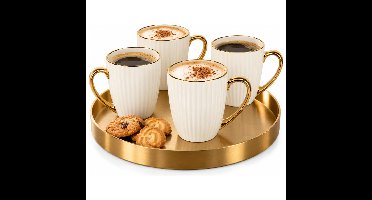 Excellent Houseware Koffiemok / theemok - 4x - wit - 340 ml