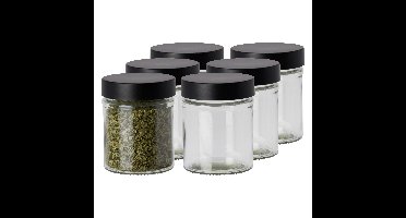Excellent Houseware Kruidenpotjes - 6x stuks - 300 ml - glas