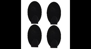 Excellent houseware ophang haakjes - 4x - zelfklevend - ovaal - zwart