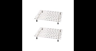 Excellent Houseware Pannenonderzetter - 2x - rvs - 24 x 19 cm