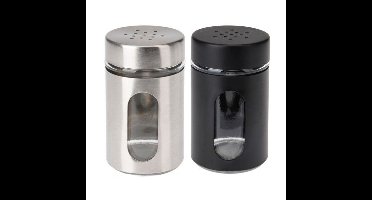 Excellent Houseware Peper- en Zoutstrooier set - zwart en zilver