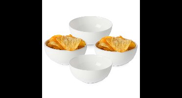 Excellent Houseware Schaaltjes Kommetjes - 6x - 15 cm - wit - keramiek