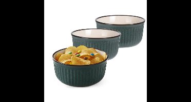 Excellent Houseware Serveer/chips schaaltje - 2x - groen- 500 ml