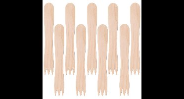 Excellent Houseware Snack vorkjes - patat/friet vorkjes - 100x - hout